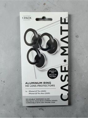 Case-Mate Black Aluminum Ring HD Lens Protector for iPhone 17 Pro / Pro Max